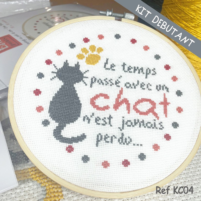 Kit broderie point de croix - Les étoiles secrètes du chaton - RTO