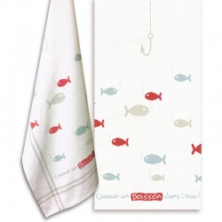 "Comme un poisson dans l'eau" Tea towel
